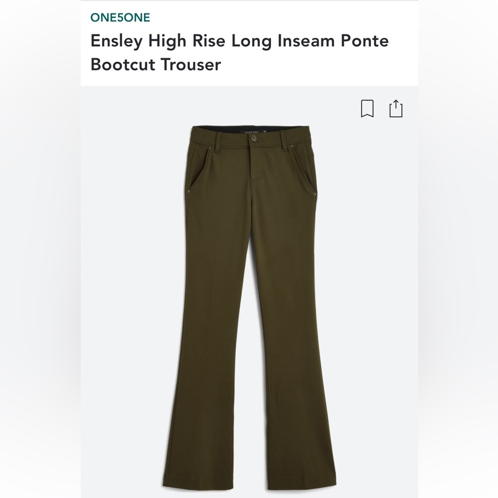Ensley high rise long inseam ponte bootcut trouser